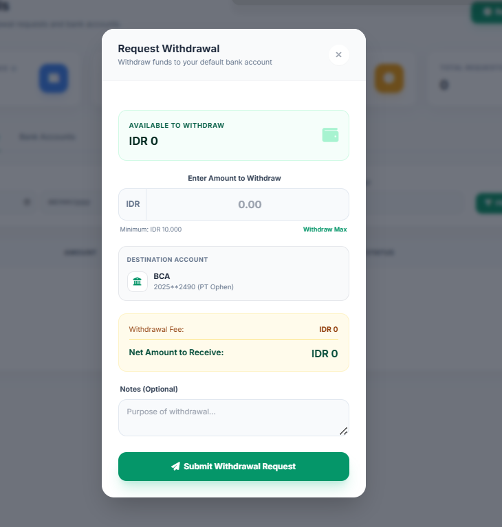 Form Penarikan Saldo